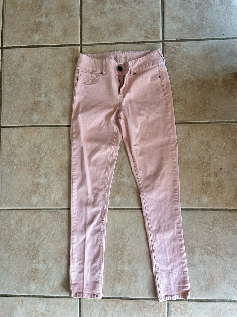 Girls Light Pink Slim Jeans